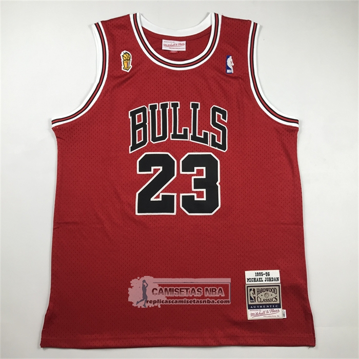 Camiseta Chicago Bulls Michael Jordan NO 23 Autentico 1995-96 Rojo